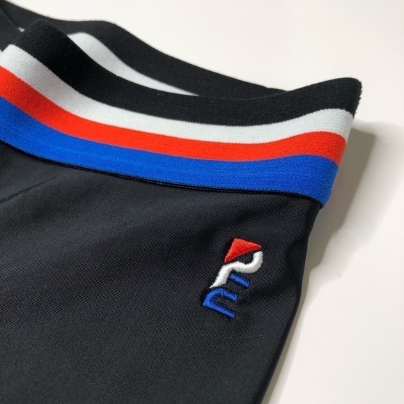 Rare P.E NATION Hell Fire Striped Band Black Stretchy Shiny Active Leggings - Picture 6 of 14